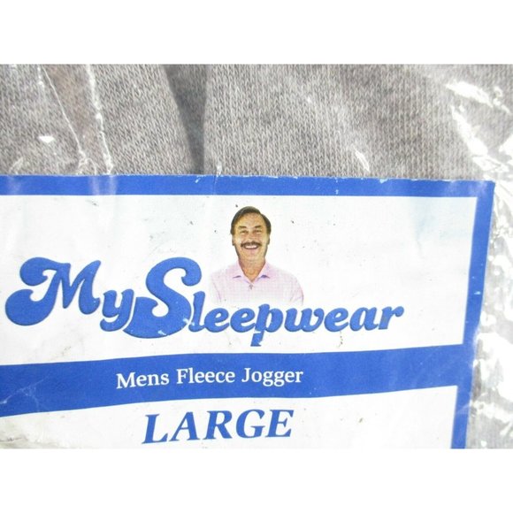 MySleepwear Jogger Pants Mens Large Gray  Fleece Pockets Drawstring MyPillow - Picture 8 of 9